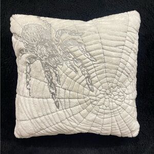 Spider Web Embroidered Pillow